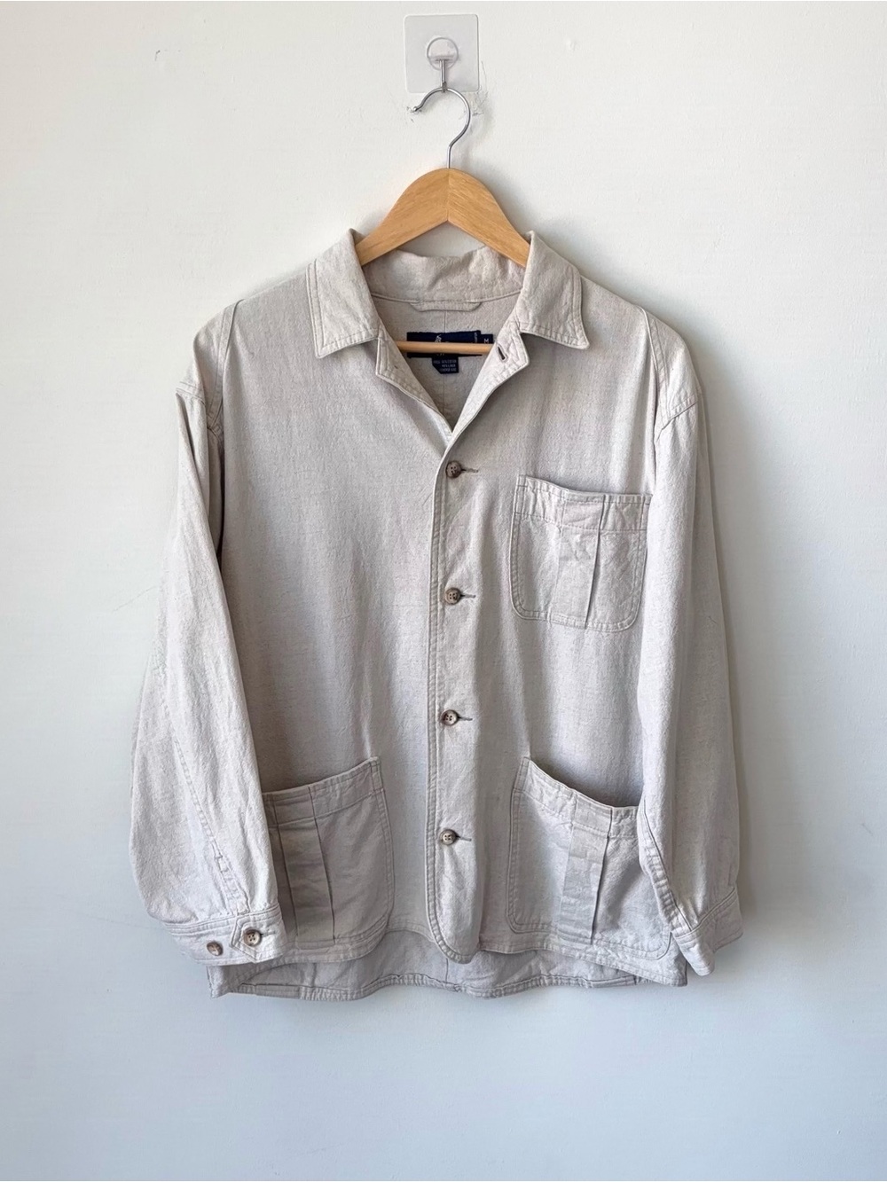 Vintage Ralph Lauren Linen Blend Chore Coat Men’s M 3/4 Sleeve Utility Field